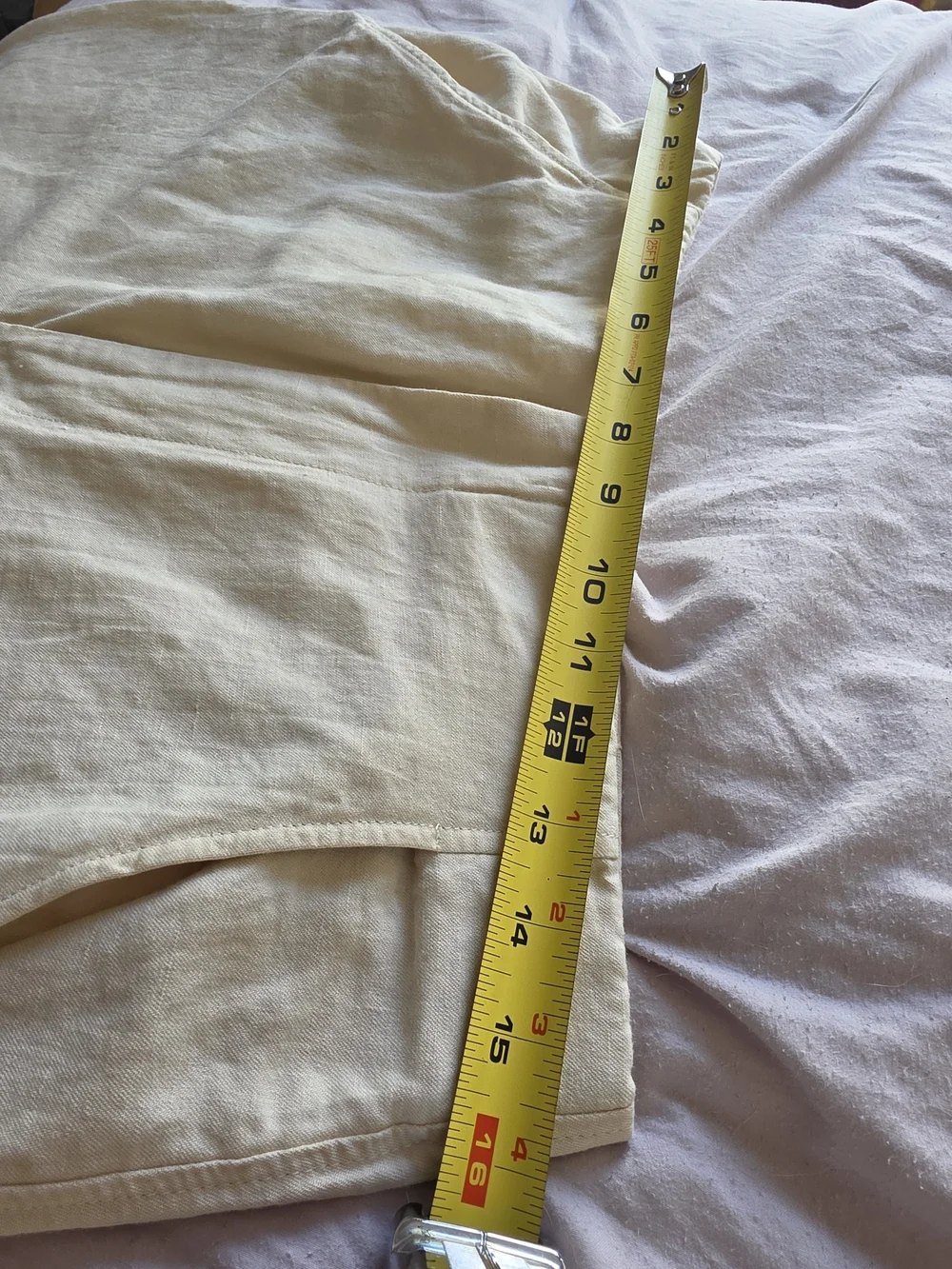 Zara High Waist Wide Leg Linen Blend Pants Ecru Cream Size L